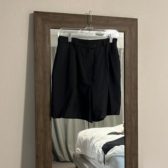 Vintage 100% Silk Navy Shorts - Picture 2 of 6